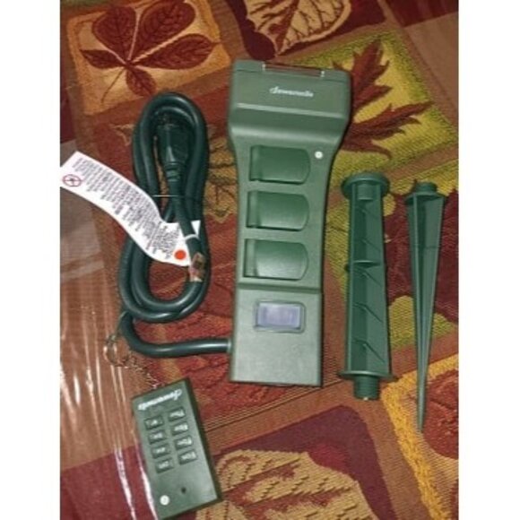 New Outdoor Power Stake Timer Waterproof, 100FT Range Remote Control Outlets - Picture 1 of 3